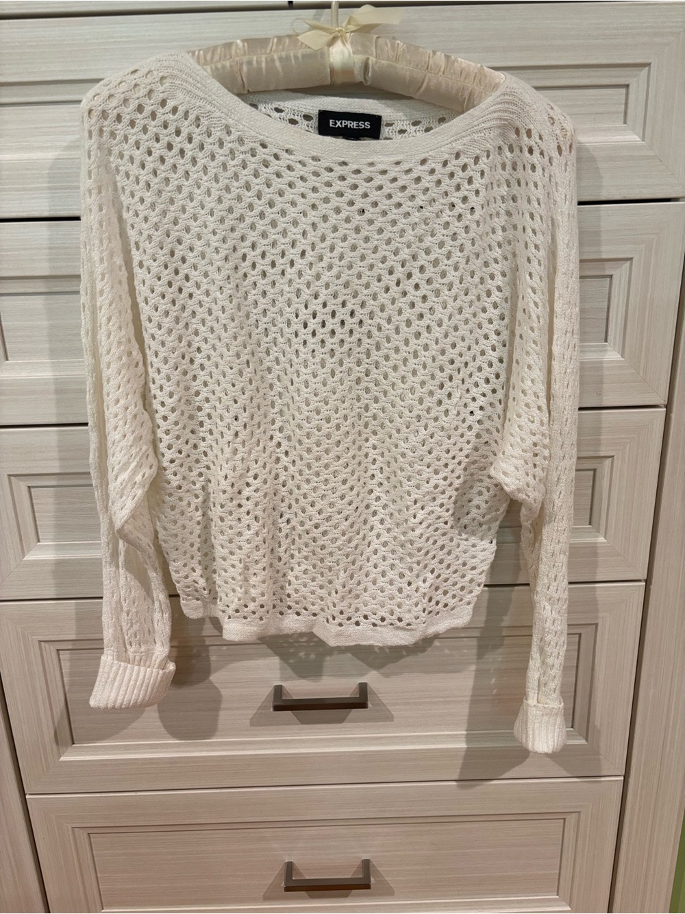Express Open Knit Boatneck, Dolman Sleeve Sweater